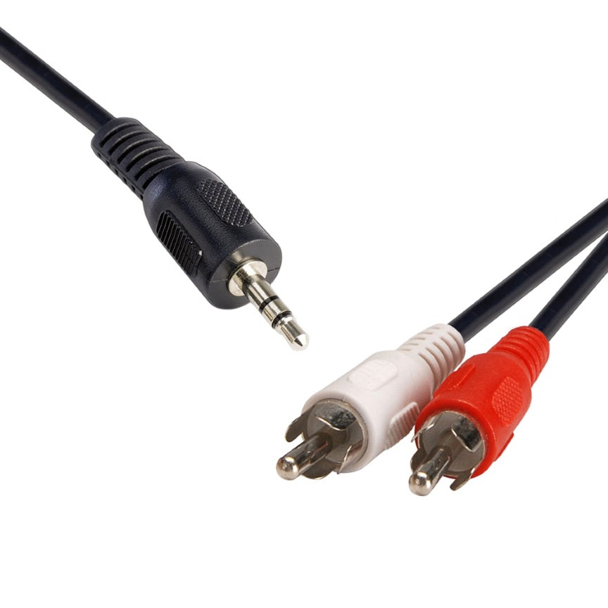 8WARE 3.5 Streo Plug to 2 x RCA Plug 2m - SuperSaverAU - view 1