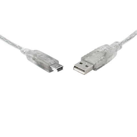 8WARE USB 2.0 Cable 1m A to Mini-USB B Male to Male Transparent - SuperSaverAU - view 1