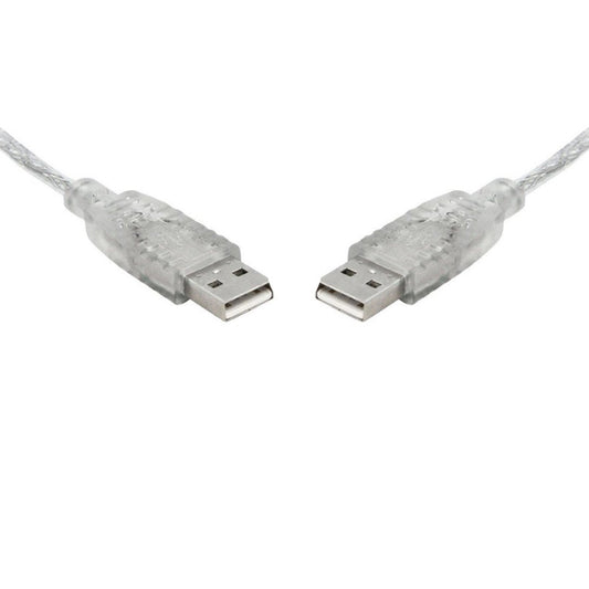 8WARE USB 2.0 Cable 2m A to A Male to Male Transparent