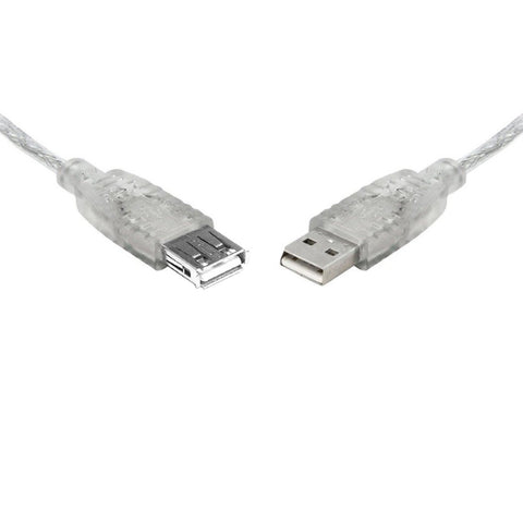 8WARE USB 2.0 Extension Cable 3m A to A Male to Female Transparent Metal Sheath Cable - SuperSaverAU - view 1