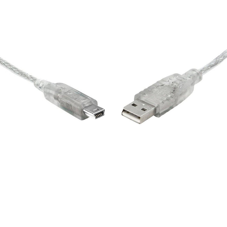 8WARE USB 2.0 Cable 3m A to B 5-pin Mini Transparent Metal Sheath UL Approved - SuperSaverAU - view 1