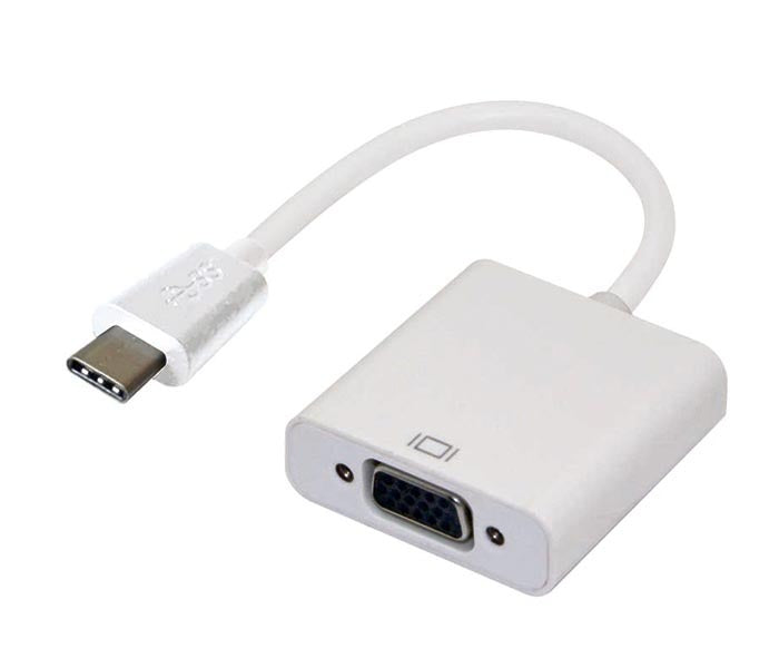 ASTROTEK Thunderbolt USB 3.1 Type C USB-C to VGA Adapter Converter Male to Female for Apple Macbook Chromebook Pixel White - SuperSaverAU - view 1