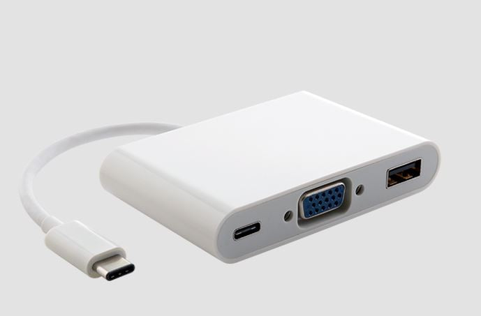 ASTROTEK Thunderbolt USB 3.1 Type C USB-C to VGA + USB + Card Reader Video Adapter Converter Male to Female for Apple Macbook Chromebook Pixel White - SuperSaverAU - view 1