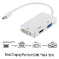 Astrotek 3-in-1 Thunderbolt Mini DP to HDMI DVI VGA Adapter Cable Gold Plated 32AWG White - SuperSaverAU - view 2