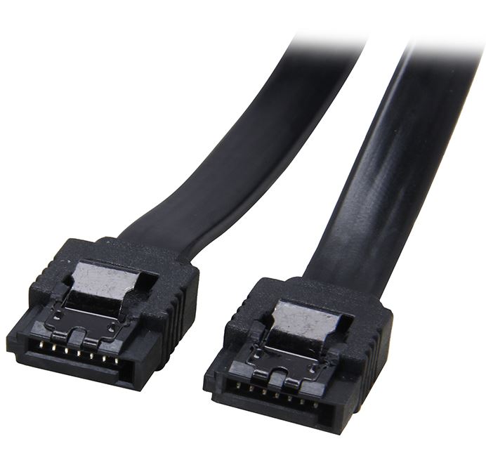 ASTROTEK SATA 3.0 Data Cable 30cm 7 pins Straight to 7 pins Straight with Latch Black Nylon Jacket 26AWG - SuperSaverAU - view 1