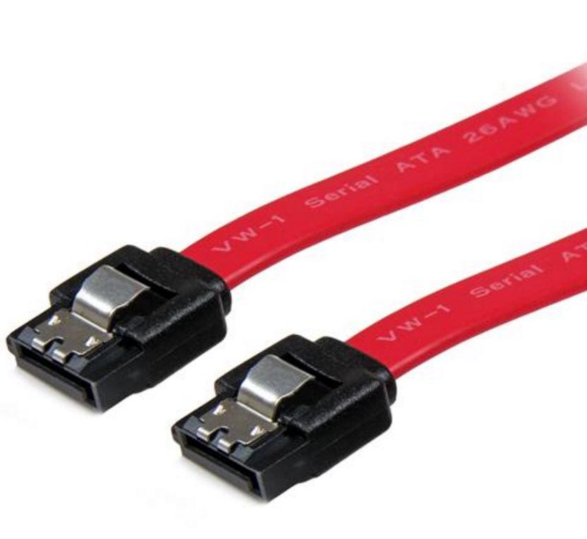 Astrotek SATA 3.0 Data Cable 30cm Red Nylon Jacket 7-Pin Straight to Straight with Latch - SuperSaverAU - view 1