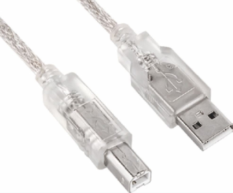 ASTROTEK USB 2.0 Printer Cable 2m - Type A Male to Type B Male Transparent Colour CBUSBAB2M CB8W-UC-2001AB - SuperSaverAU - view 1