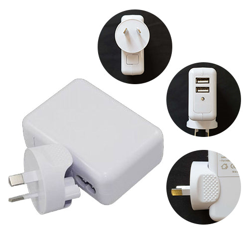 ASTROTEK USB Travel Wall Charger AU Power Adapter Plug 5V 2.1A 100V-240V 2 Ports White Colour for iPhone Samsung Smartphones & USB Devices CBAT-USB-P - SuperSaverAU - view 1