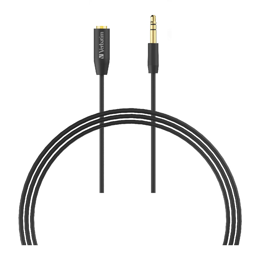 VERBATIM 3.5mm Aux Audio Extension Cable 3m - Black - SuperSaverAU - view 1