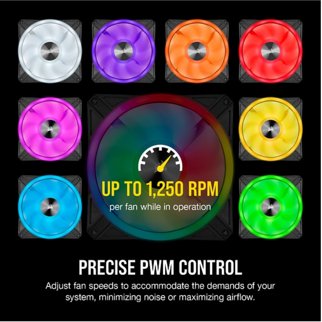 CORSAIR QL140 RGB Dual Fan Kit with Lighting Node Core, ICUE, Anti Vibration, Low-Noise 140 mm Fan Blade, RGB LED PWM Fan 26dBA, 502 CFM, 2 Fan Pack - SuperSaverAU - view 4