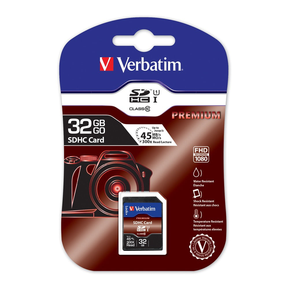 VERBATIM SDHC 32GB (Class 10) Up to 45MB/Sec 300X read speed - SuperSaverAU - view 1