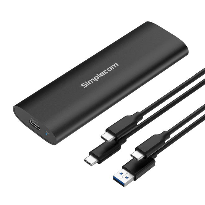 SIMPLECOM SE516 NVMe / SATA Dual Protocol M.2 SSD Tool-Free USB-C Enclosure USB 3.2 Gen 2 10Gbps - SuperSaverAU - view 1