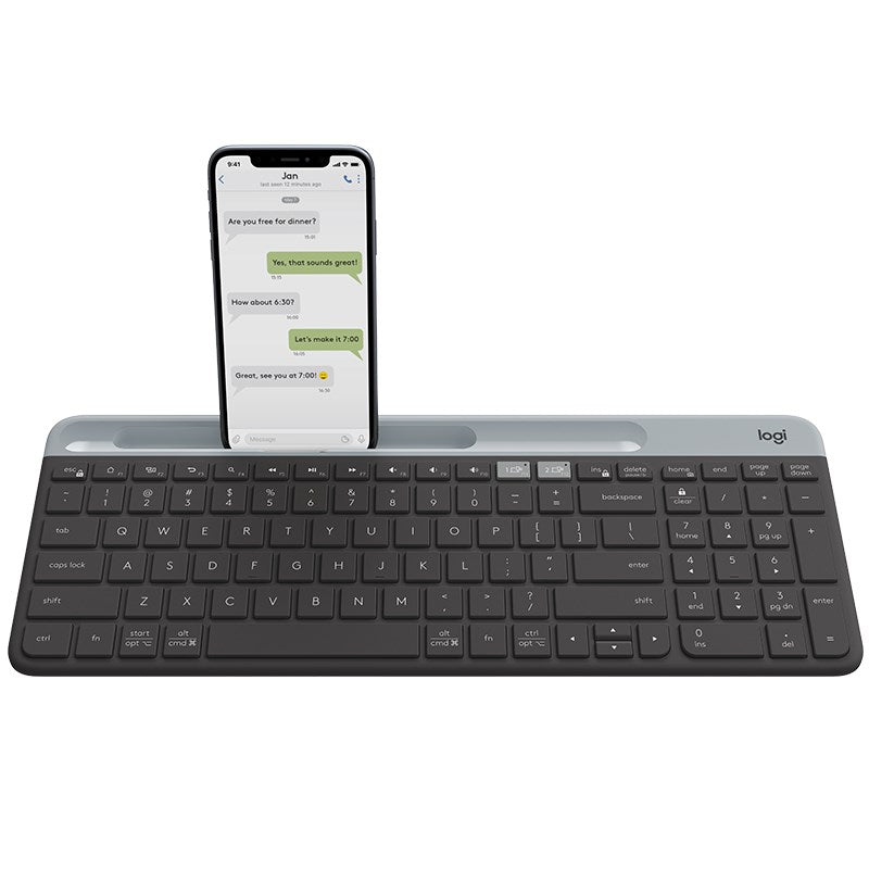 LOGITECH K580 Unifying Slim Easy Switch Multi-Device Wireless Keyboard - 18 months Battery Life, Mac/iOS/Andriod/Windows, Bluetooth + USB - Graphite - SuperSaverAU - view 1