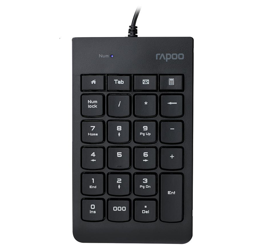 RAPOO K10 Wired Numeric NumberPad Keyboard - Spill Resistant Design, Laser Carved Keycap, Spill-Resistant Design, Easy Installation - SuperSaverAU - view 1