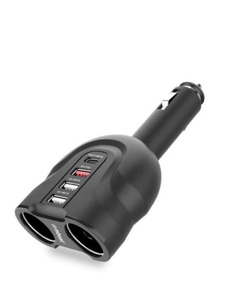mbeat Gorilla Power Four Port USB-C PD & QC3.0 Car Charger with Cigar Lighter Splitter - SuperSaverAU - view 1