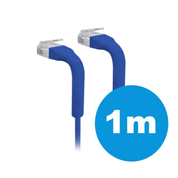 UBIQUITI patch cable with both end bendable RJ45 1m - Blue - SuperSaverAU - view 1