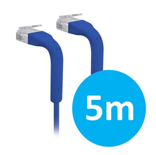 UBIQUITI patch cable with both end bendable RJ45 5m - Blue - SuperSaverAU - view 2