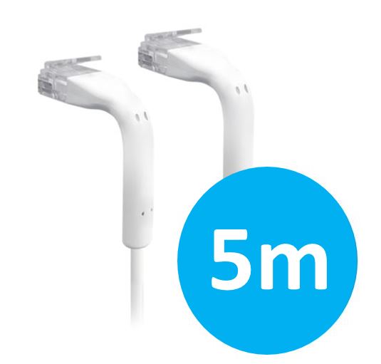 UBIQUITI patch cable with both end bendable RJ45 5m - White - SuperSaverAU - view 1
