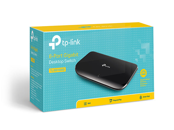 TP-Link 8-Port Gigabit Unmanaged Switch Fanless Desktop Wall-Mounting 180x90x25.5mm - SuperSaverAU - view 1