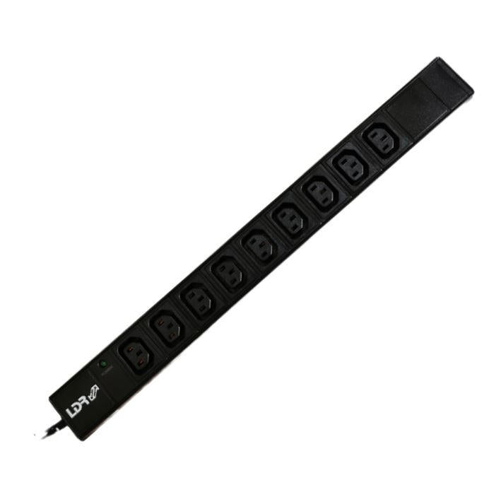 LDR 9-Port 10A Power Distribution Unit AU Approved- 9x IEC C14 Outlets/Slots - 1U Vertical Mount - SuperSaverAU - view 1