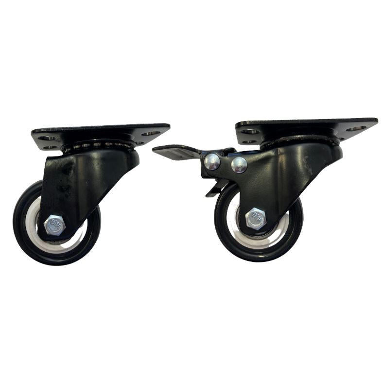 LDR 2' PP Rack Wheels 2x With Brakes & 2x Without Brakes - Pack of 4 Wheels Total - SuperSaverAU - view 1