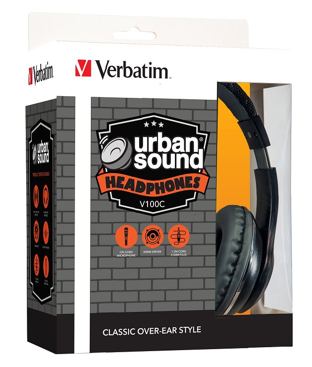VERBATIM Stereo Headphone Classic - Black - SuperSaverAU - view 1