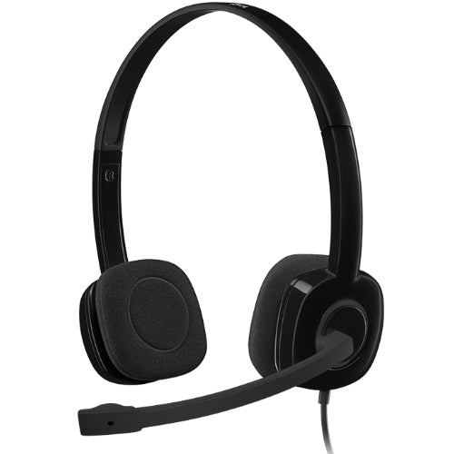 Logitech H151 Stereo Headset Light Weight Adjustable Headphone with Microphone 3.5mm jack In-line audio controls Noise-cancelling - SuperSaverAU - view 1
