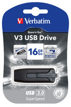 VERBATIM 16GB V3 USB3.0 Grey Store\'n\'Go V3; Rectractable - SuperSaverAU - view 1