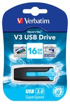 VERBATIM 16GB V3 USB3.0 Blue Store\'n\'Go V3; Rectractable - SuperSaverAU - view 1