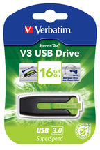 VERBATIM 16GB V3 USB3.0 Green Store\'n\'Go V3; Rectractable - SuperSaverAU - view 1