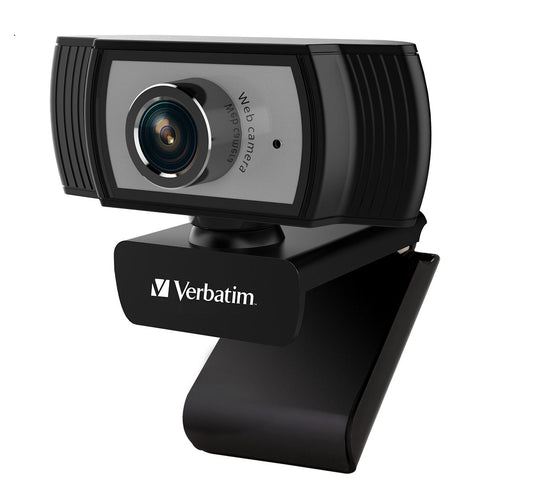 Verbatim 1080p Full HD Webcam Black Silver 2.0MP CMOS Sensor USB Plug & Play Low Light Correction