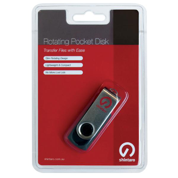 Shintaro 8GB Rotating Pocket Disk USB 2.0 Fast Portable Storage Drive - SuperSaverAU - view 1
