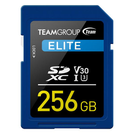 TEAMGROUP ELITE 256GB SDXC UHS-I U3 High-Speed Memory Card for 4K Video and Photography