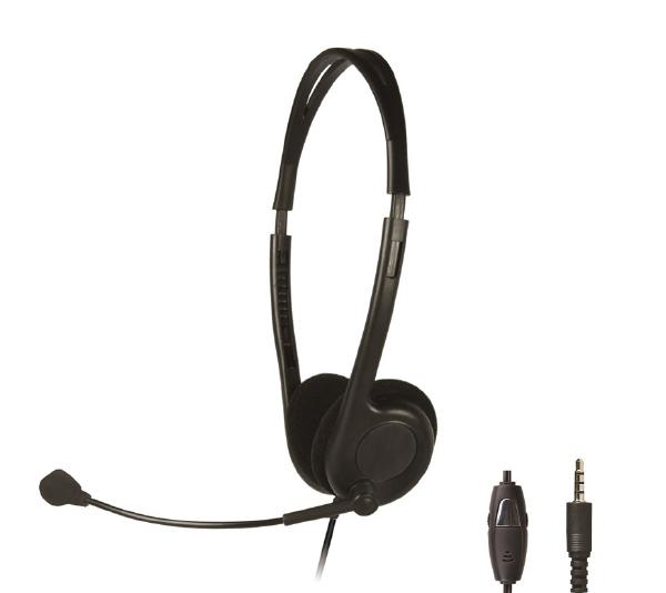 Shintaro Lightweight Headset with Boom Microphone and Inline Volume Control, Single Combo 3.5mm Jack