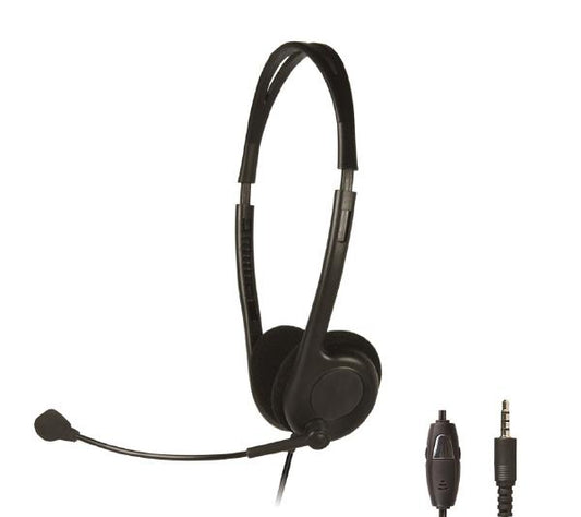Shintaro Lightweight Headset with Boom Microphone and Inline Volume Control, Single Combo 3.5mm Jack