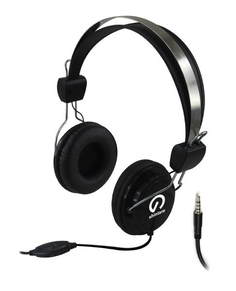 Shintaro Stereo Headset with Inline Microphone and Adjustable Band, Single Combo 3.5mm Jack