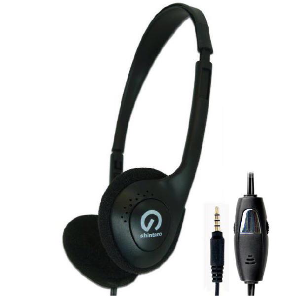 Shintaro Stereo Headset with Inline Microphone and Adjustable Band, Single Combo 3.5mm Jack