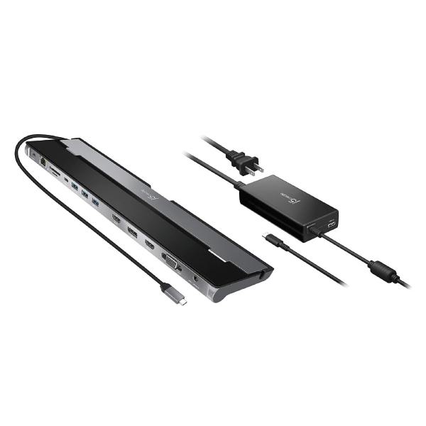 J5create JCD543P USB-C Triple Display Docking Station with 100W PD adaptor USB-C to VGA/HDMI/DP, RJ45, SD card, USB-A x 3, USB-C x 1, USB-C PD - SuperSaverAU - view 1