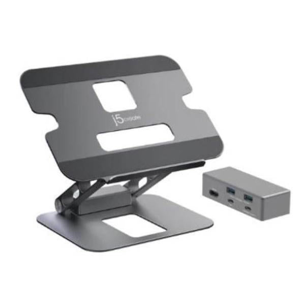 J5create JTS327 Multi-Angle single 4K HDMI Docking Laptop Stand with USB-C Pass Through (USB-C Dock w/ 4K HDMI, 2 x USB-A, USB-C Host, USB-C 100W PD) - SuperSaverAU - view 1