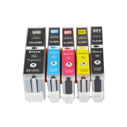 PGI-650XL CLI-651XL Compatible Inkjet Set 5 Cartridges