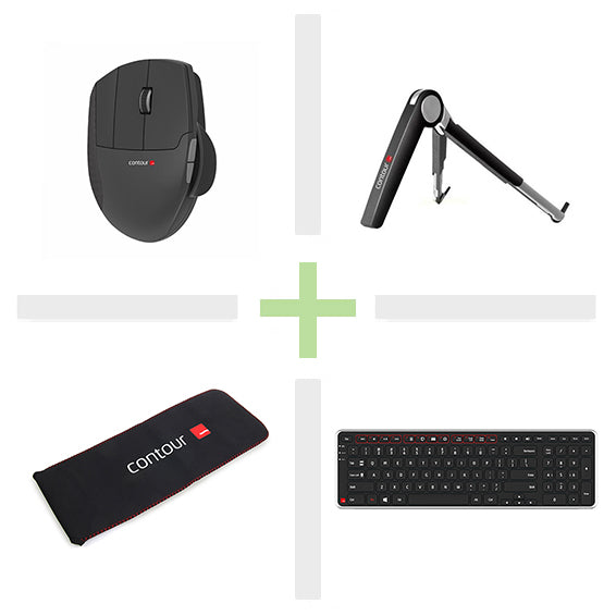 Contour Travel Kit Lite Left Wireless Bundle - Unimouse Left Handed, Adjustable Angle - SuperSaverAU - view 1