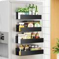 Premium Magnetic Fridge Spice Rack Set - Black, 4 Pack
