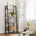 Rustic Brown and Black Metal Frame 4-Tier Bookshelf - SuperSaverAU - view 3