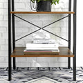 Rustic Brown and Black Metal Frame 4-Tier Bookshelf - SuperSaverAU - view 6