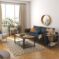 Industrial Side Table 2-Tier with Mesh Shelf and Metal Frame - Rustic Brown - SuperSaverAU - view 2
