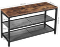 Rustic Brown and Black Shoe Rack with 2 Mesh Shelves - SuperSaverAU - view 5