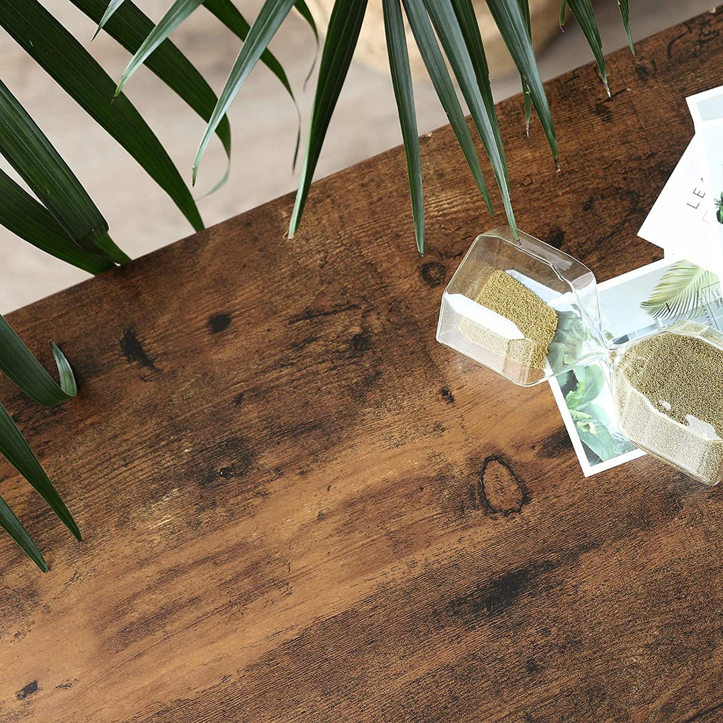 Rustic Brown and Black Shoe Rack with 2 Mesh Shelves