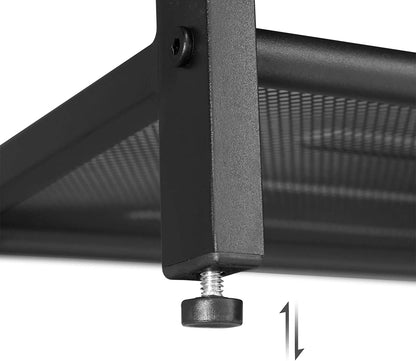 Rustic Brown and Black Shoe Rack with 2 Mesh Shelves