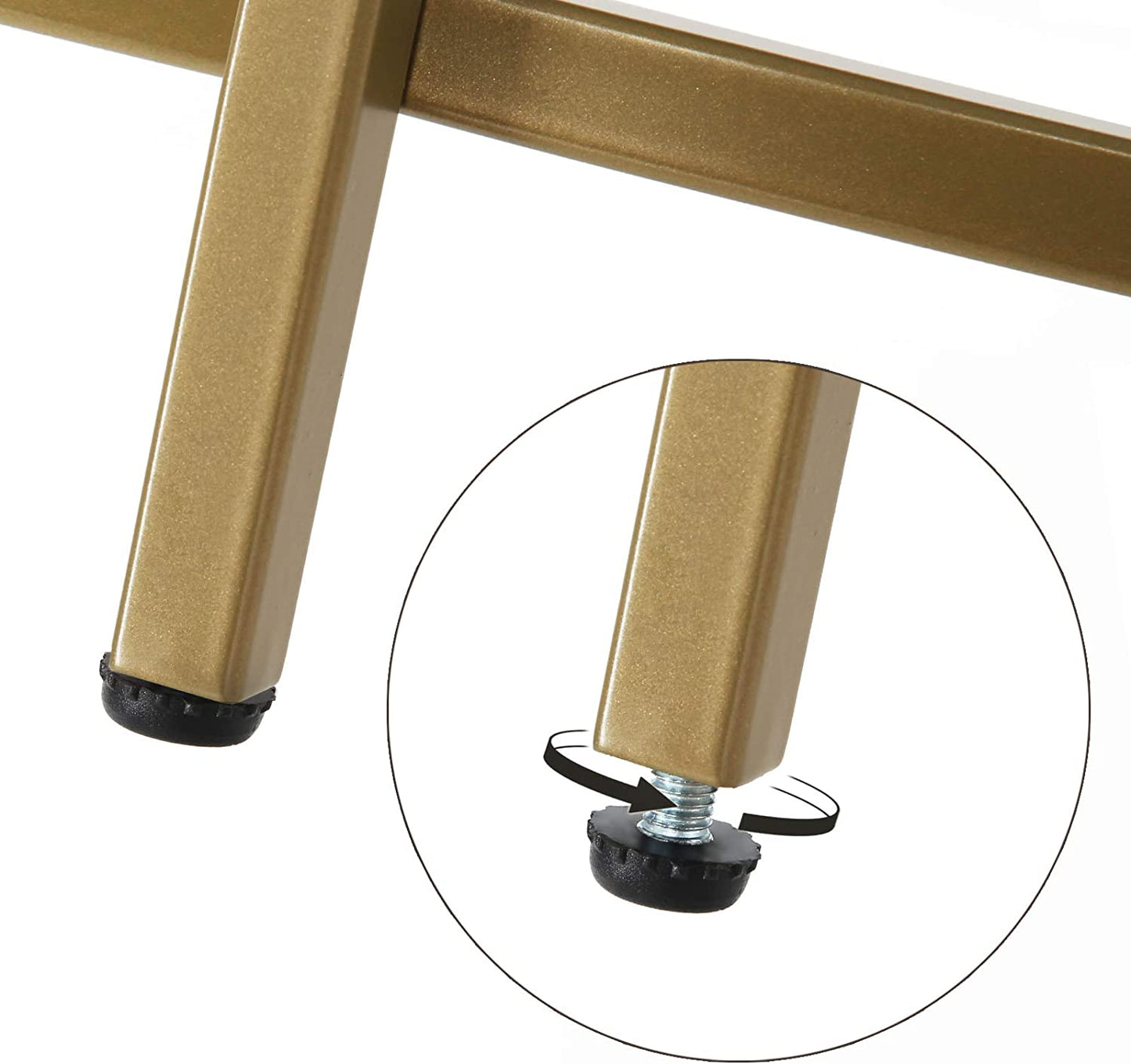 Gold Round Side Table with Metal Frame