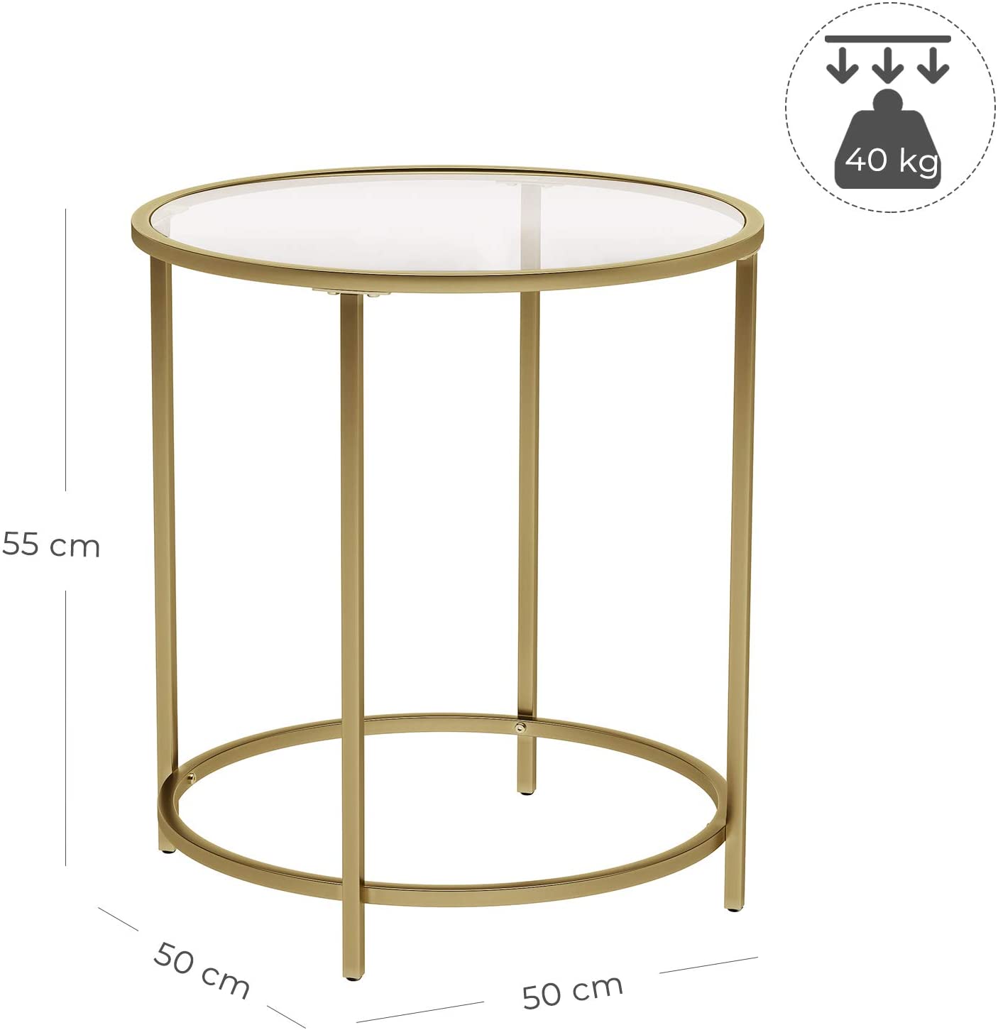 Gold Round Side Table with Metal Frame - SuperSaverAU - view 6